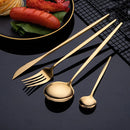Axyaa 24Pcs Stainless Steel Cutlery Set Dinnerware Flatware Knife Fork Spoon