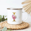 Floral Enamel Mugs: Vintage Design by Axyaa - Perfect for Coffee, Tea, and Desserts
