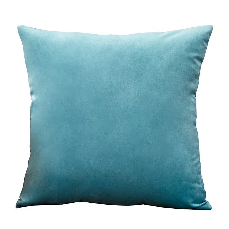 Blue Velvet Cushion Cover for Stylish Home Decor by Axyaa