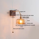Axyaa LED Wall Sconce Pull Chain Switch Modern Style Nordic Mirror Light Fixtures