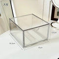 Axyaa Acrylic Makeup Storage Box Set with Drawer & Cotton Swab Organizer