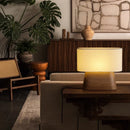 Axyaa Chinese Style Ash Wood Table Lamps LED Ambient Lighting for Home Decor