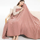 Axyaa Navy Blue Checkered Knit Throw 130x240cm