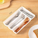 Axyaa Kitchen Cutlery Organizer Drawer Tray Divider - Easy Clean, 5 Compartments