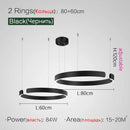 Axyaa Modern LED Chandeliers Metal Rings Pendant Lights for Home Decor