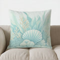 Axyaa Coastal Sea Shells Pillow Cover: Underwater Inspired Cushion for Sofa, Bedroom, Car