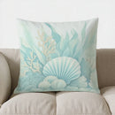 Axyaa Coastal Sea Shells Pillow Cover: Underwater Inspired Cushion for Sofa, Bedroom, Car