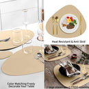Axyaa Faux Leather Placemats & Coasters Set - Waterproof Dining Table Mats & Pads