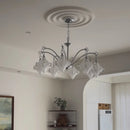 Axyaa Vintage Glass Chandeliers Retro Chrome LED Pendant Lights