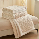 Axyaa Water Cube Fleece Blanket: Soft, Warm Double Layer Sofa Nap Flannel Blanket