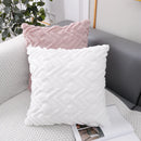 Axyaa Soft Fluffy Geometric Pattern Cushion Cover 45x45cm Home Décor Sofa Living Room