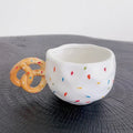 Axyaa 350ML Ceramic Coffee Cup with Bread Knot Handle - White