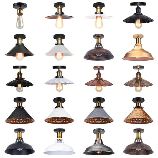 Axya Industrial LED Ceiling Lights: Retro Loft Metal Chandeliers