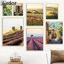 Axyaa Amalfi Coast Seascape Canvas Painting for Living Room Home Decor