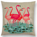Axyaa Bird-Floral Teacup & Lepidoptera Cushion Cover for Decor & Sofa