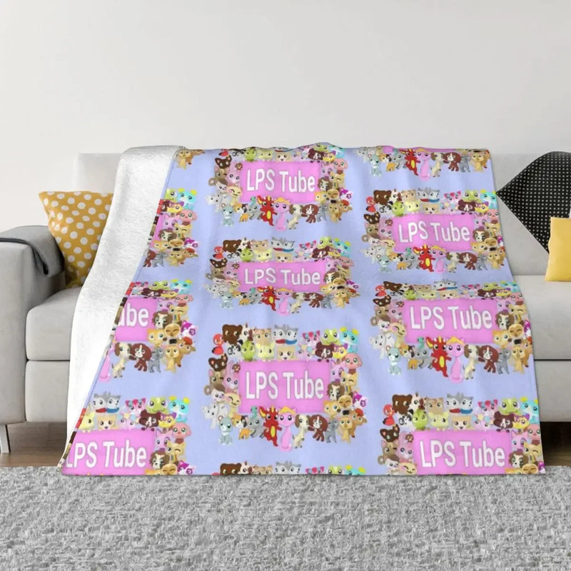 Axyaa Tube Mascot Group Throw Blanket - Heavy, Cute & Anime-inspired.