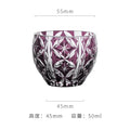 Axyaa Edo Kiriko Sake Set: Carved Glass Cup and Decanter, Luxury Sakeware