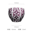 Axyaa Edo Kiriko Sake Set: Carved Glass Cup and Decanter, Luxury Sakeware