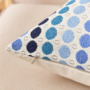 Axyaa Polka Dots Jacquard Pillow Cover in Yellow Blue Grey, 18x18" 20x20"