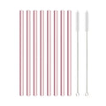 Axyaa Pink Glass Straw - Reusable Borosilicate Drinking Straw Kit with Cleaning Brush