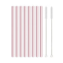 Axyaa Pink Glass Straw - Reusable Borosilicate Drinking Straw Kit with Cleaning Brush