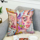 Axyaa 40x40 Jane Koluga Art Pillow Cover for Home Decor and Car Sofa Fall Theme