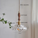Axyaa Copper LED Glass Pendant Light Fixture Vintage Hanging Lamp