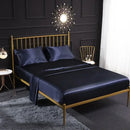 Axyaa Silky Satin Fitted Sheet Set - Soft & Smooth Solid Color Queen/King/Twin Size