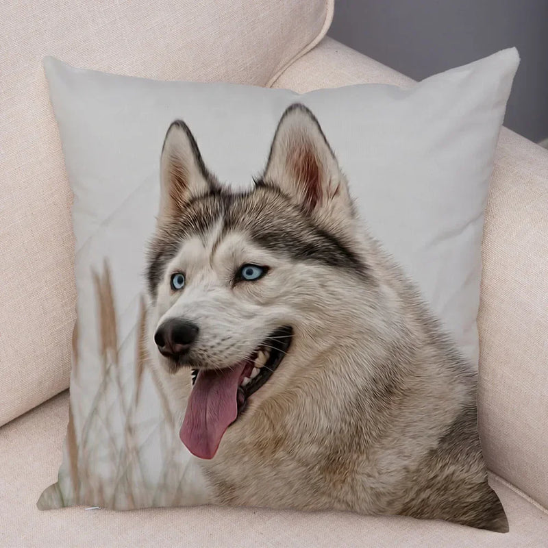 Siberian Husky Pillowcase - Axyaa Animal Cushion Cover, Decor, Cute, Dog Print