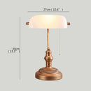 Axyaa Glass Desk Lamp Retro Design LED Pull Switch Home Office Bedroom Decor