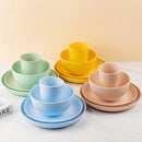 Axyaa Wheat Straw Cutlery Set - Unbreakable Eco-Friendly Kitchen Tableware for Camping and Kids
