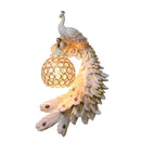 Axyaa Resin Art Peacock Wall Lamp: Retro Aesthetic European Style for Bedrooms and Corridors