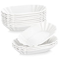 Axyaa 8-Piece 7.75" White Porcelain Dinner Plate Set