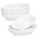Axyaa 8-Piece 7.75" White Porcelain Dinner Plate Set