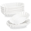Axyaa 8-Piece 7.75" White Porcelain Breakfast Dinner Dessert Plates