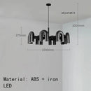 Axyaa Nordic U-shaped Water Pipe Chandelier: Rotatable LED Lighting Fixture