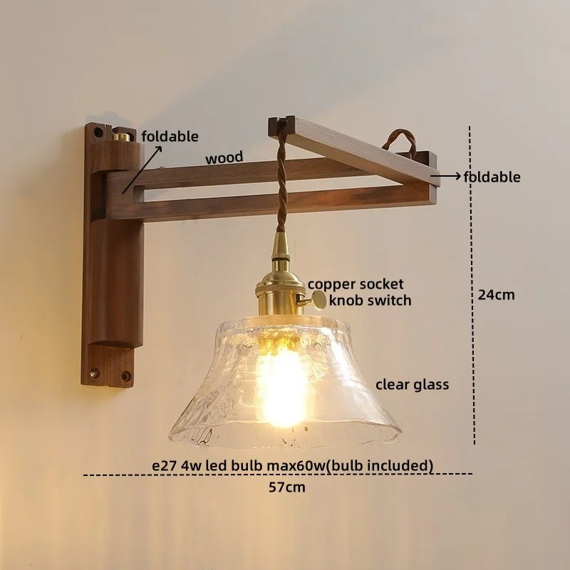 Axyaa Modern LED Wall Lights Brass Copper Balcony Bedroom Living Room Decor