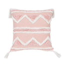 Bohemian Pink Geometric Tassel Throw Pillow Cover for Living Room Sofa by Axyaa