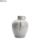 Axyaa Striped Ceramic Vase: Creative Fluid Florals Room Decor