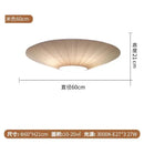 Axyaa Nordic Round White Fabric Planted Ceiling Light LED