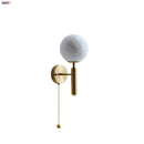 Axyaa Nordic LED Wall Lamp with Pull Chain Switch & Moon Lampshade