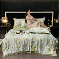 Axyaa Tencel Summer Quilt Set - Cool Silk Single-Piece Printed Quilt