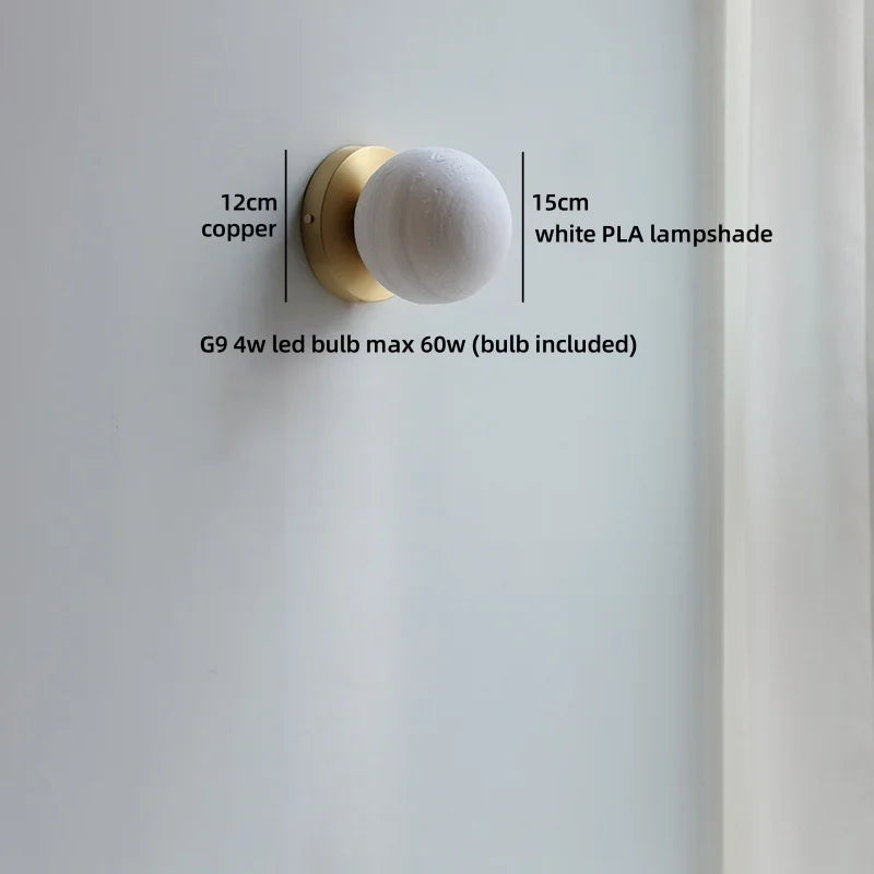 Axyaa Nordic LED Wall Lamp for Bedroom Bedside, Modern Copper Arm, Up Down Rotate, Bathroom Mirror Light