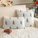 Axyaa Christmas Tree Plush Pillowcase - Festive Sofa Cushion Cover