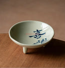 Axyaa Ceramic Tea Tray & High Leg Fruit Tray - New Chinese Style, Retro Dim Sum Design