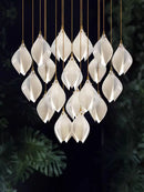 Axyaa Ceramic Magnolia Flower G9 LED Chandelier - White Luxury Pendant Light