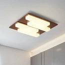 Axyaa Nordic LED Wood Ceiling Light - Modern Rectangular Room Decor Lamp