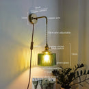 Axyaa Retro LED Wall Lamps, Copper Glass, Indoor Bedroom Bar Bathroom Mirror Light