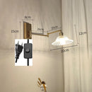 Axyaa Glass LED Wall Sconce Arm Rotate Bedroom Living Room Lights