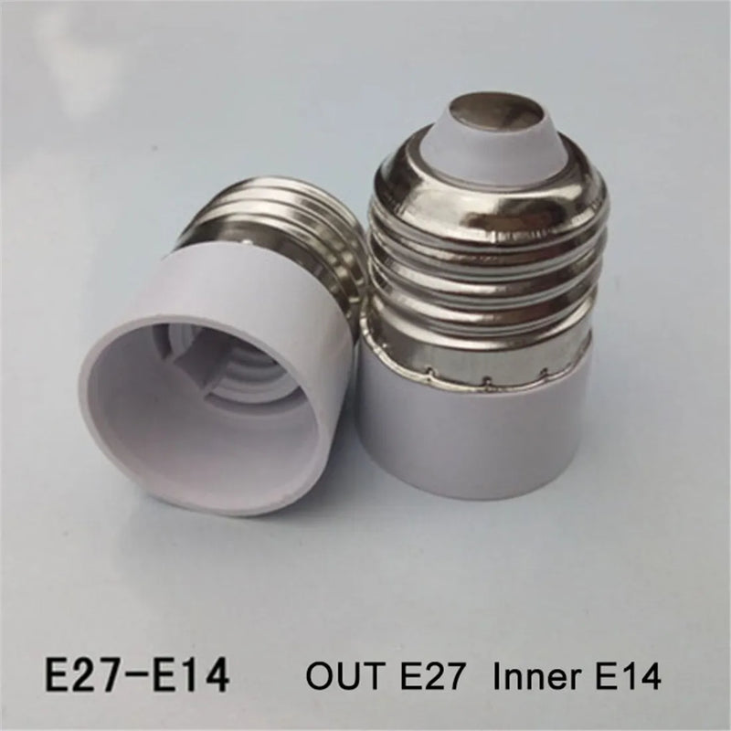 Axyaa E27 to E14 Socket Adapter: White Medium to Candelabra Bulb Converter